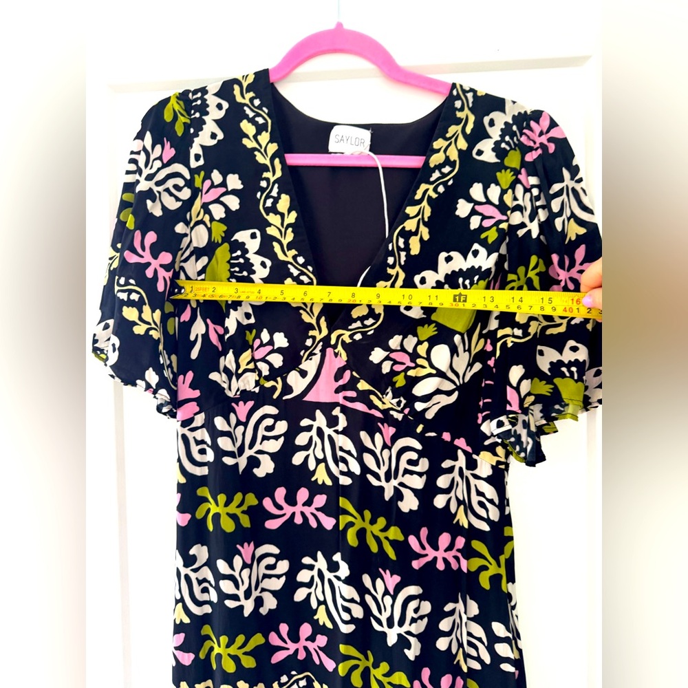 NWT SAYLOR pia dress in black floral size M - Picture 7 of 12
